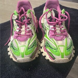 Balenciaga Green and Pink Women's Sneakers